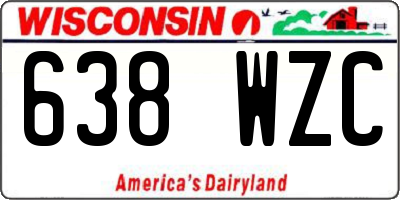 WI license plate 638WZC