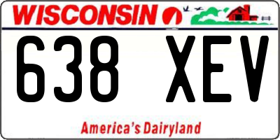 WI license plate 638XEV