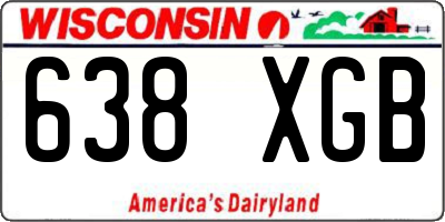 WI license plate 638XGB