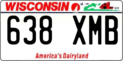 WI license plate 638XMB