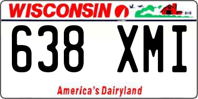WI license plate 638XMI