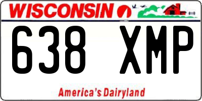 WI license plate 638XMP