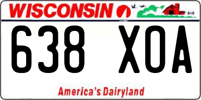 WI license plate 638XOA