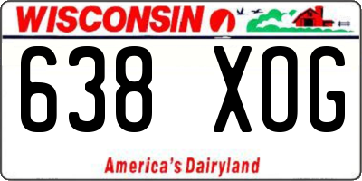 WI license plate 638XOG