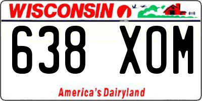 WI license plate 638XOM