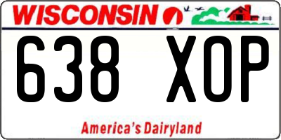 WI license plate 638XOP