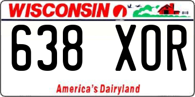 WI license plate 638XOR