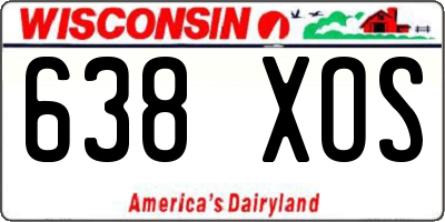 WI license plate 638XOS