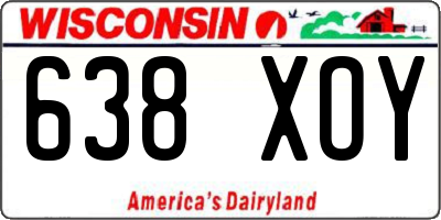 WI license plate 638XOY