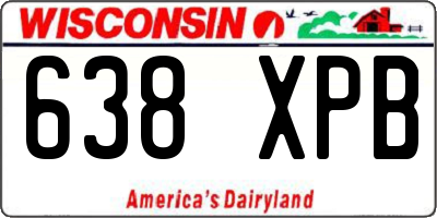WI license plate 638XPB