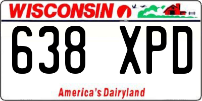 WI license plate 638XPD