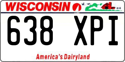 WI license plate 638XPI