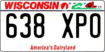 WI license plate 638XPO