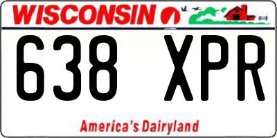 WI license plate 638XPR