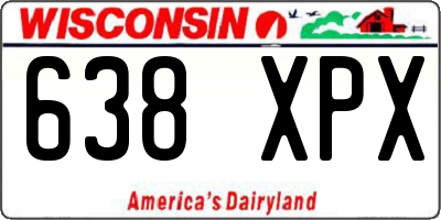 WI license plate 638XPX