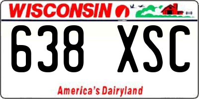 WI license plate 638XSC