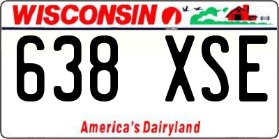WI license plate 638XSE