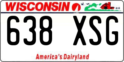 WI license plate 638XSG