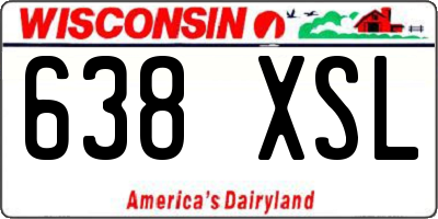 WI license plate 638XSL