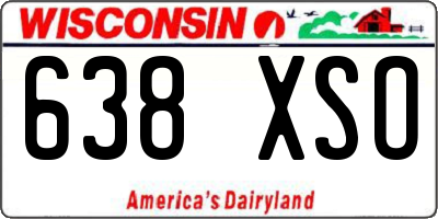 WI license plate 638XSO