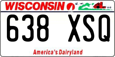 WI license plate 638XSQ