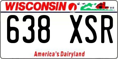 WI license plate 638XSR