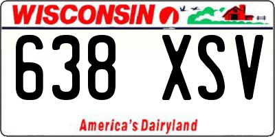 WI license plate 638XSV