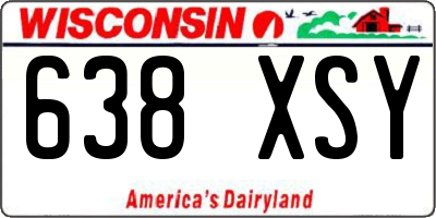 WI license plate 638XSY