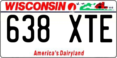 WI license plate 638XTE