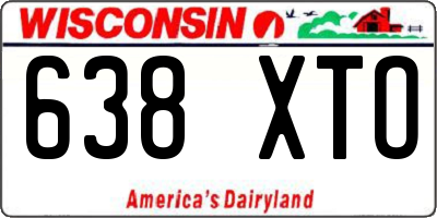 WI license plate 638XTO