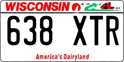 WI license plate 638XTR