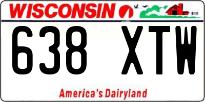 WI license plate 638XTW