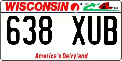 WI license plate 638XUB