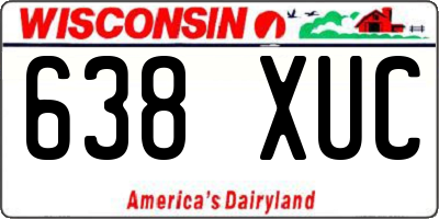 WI license plate 638XUC