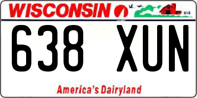WI license plate 638XUN