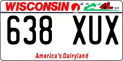WI license plate 638XUX