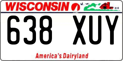 WI license plate 638XUY