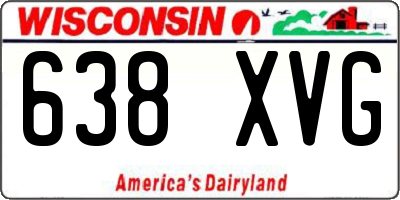 WI license plate 638XVG