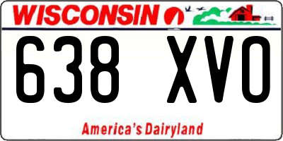 WI license plate 638XVO