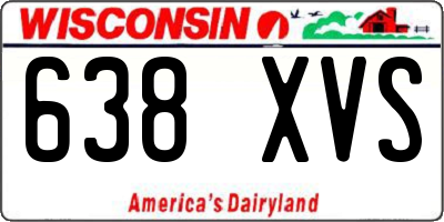 WI license plate 638XVS