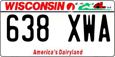 WI license plate 638XWA