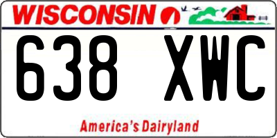 WI license plate 638XWC