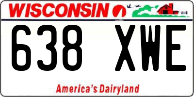 WI license plate 638XWE