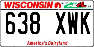 WI license plate 638XWK