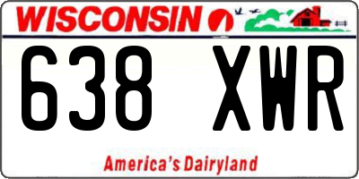 WI license plate 638XWR