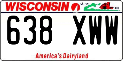 WI license plate 638XWW