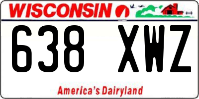 WI license plate 638XWZ