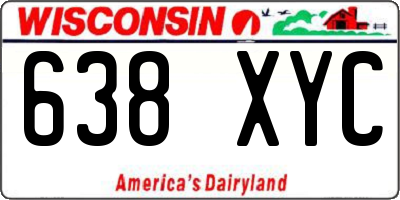 WI license plate 638XYC