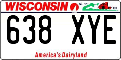 WI license plate 638XYE