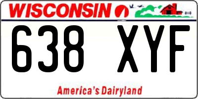 WI license plate 638XYF